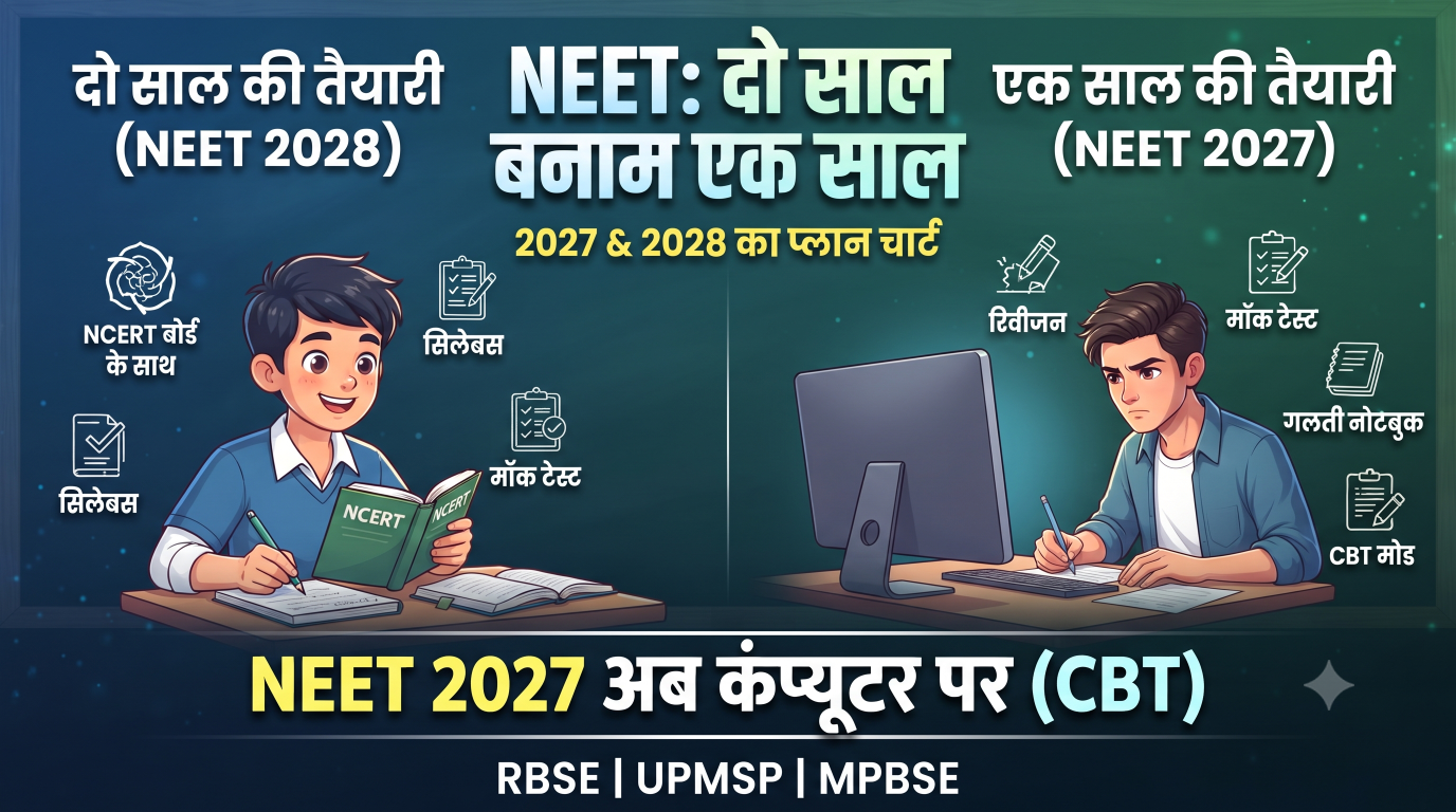 NEET में दो साल बनाम एक साल की तैयारी : 2027 और 2028 का प्लान चार्ट