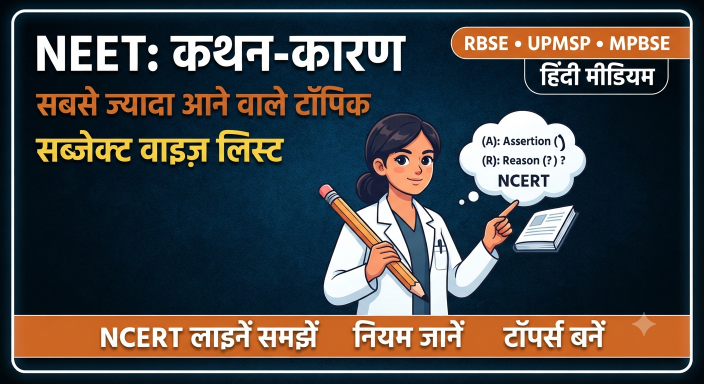 NEET में सबसे ज़्यादा आने वाले Assertion Reason टॉपिक : सब्जेक्ट वाइज़ लिस्ट