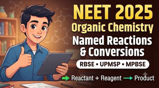 NEET Chemistry के Named Organic Reactions और Conversions — पूरी चीट शीट