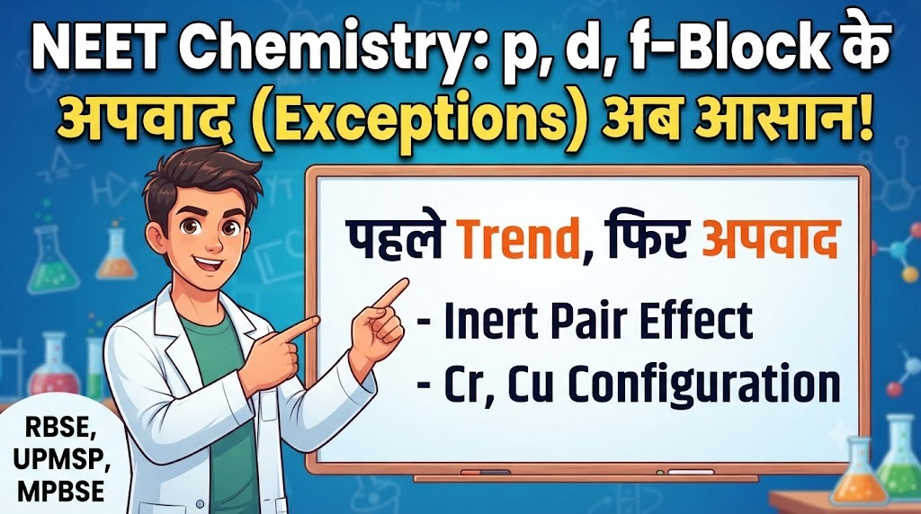 NEET Chemistry में p-block, d-block और f-block: Exception वाले चैप्टर आसान बनाइए