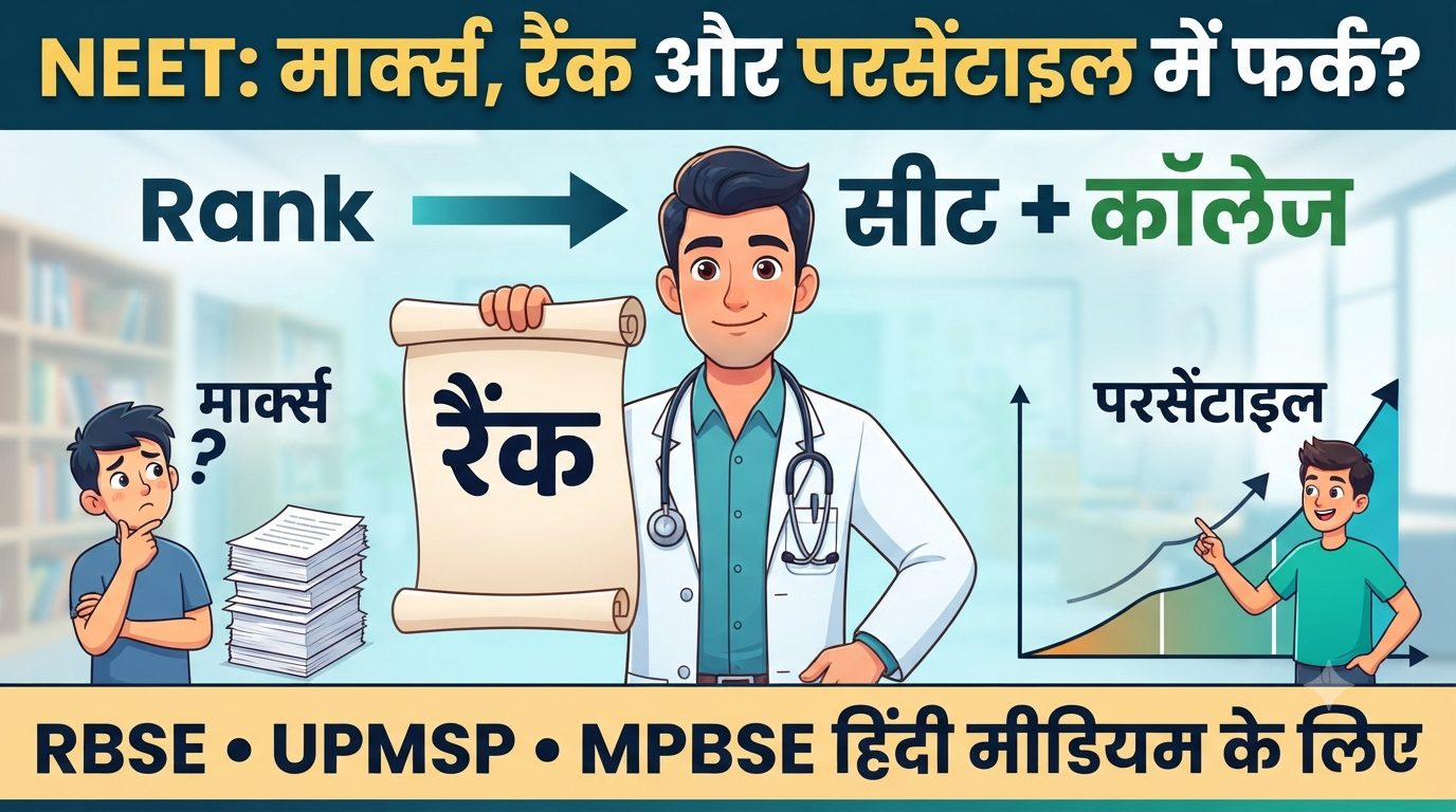 NEET में मार्क्स, रैंक और परसेंटाइल : आपके स्कोर का असली मतलब