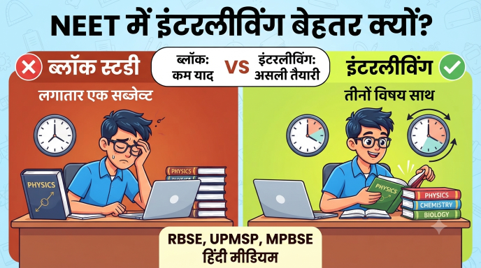 NEET में इंटरलीविंग बनाम एक सब्जेक्ट लंबे ब्लॉक में पढ़ना