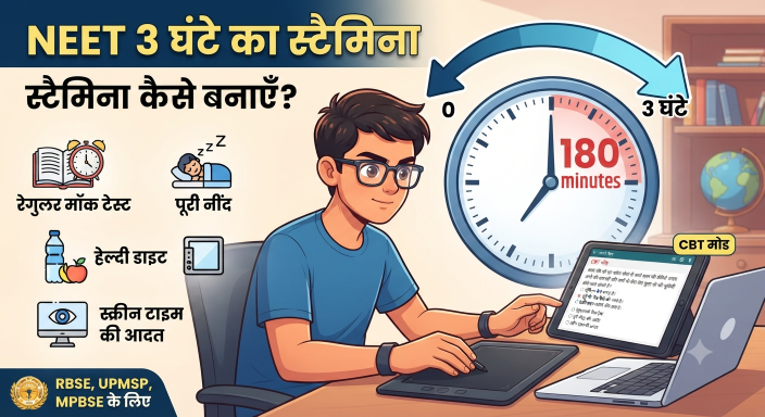 NEET से पहले 3 घंटे की एग्ज़ाम स्टैमिना कैसे बनाएँ