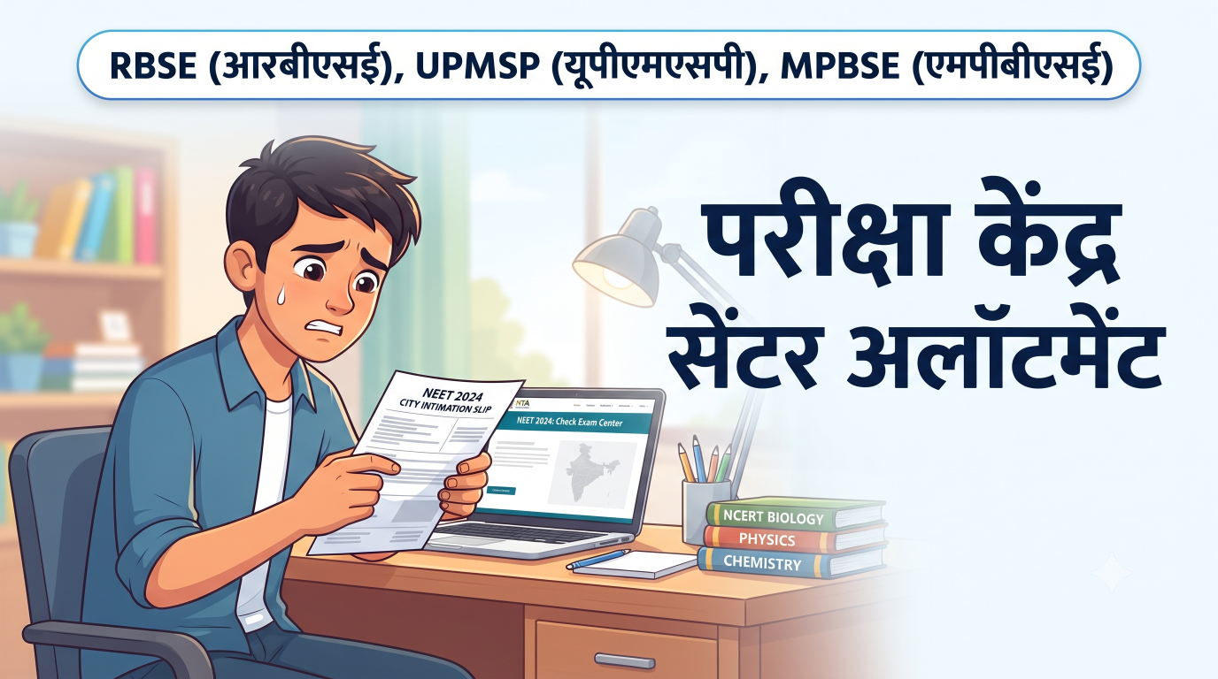 NEET एग्ज़ाम सेंटर अलॉटमेंट कैसे होता है और दूर पड़ने पर क्या करें