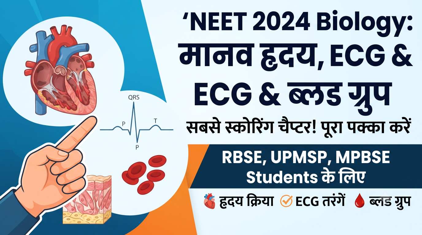 NEET में शरीर द्रव और परिसंचरण : हृदय, कार्डियक साइकल, ECG और ब्लड ग्रुप