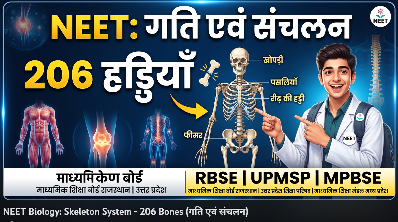 NEET में गति एवं संचलन : मांसपेशी, संधि और कंकाल तंत्र